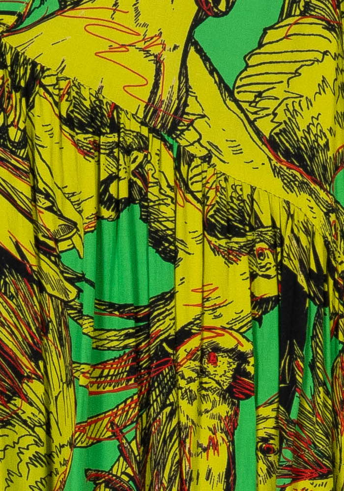 Robe Midi Verte et Jaune - Taille S/36 de la marque Indies | PARAD105660 - Vendu par Paradigme - Image 3