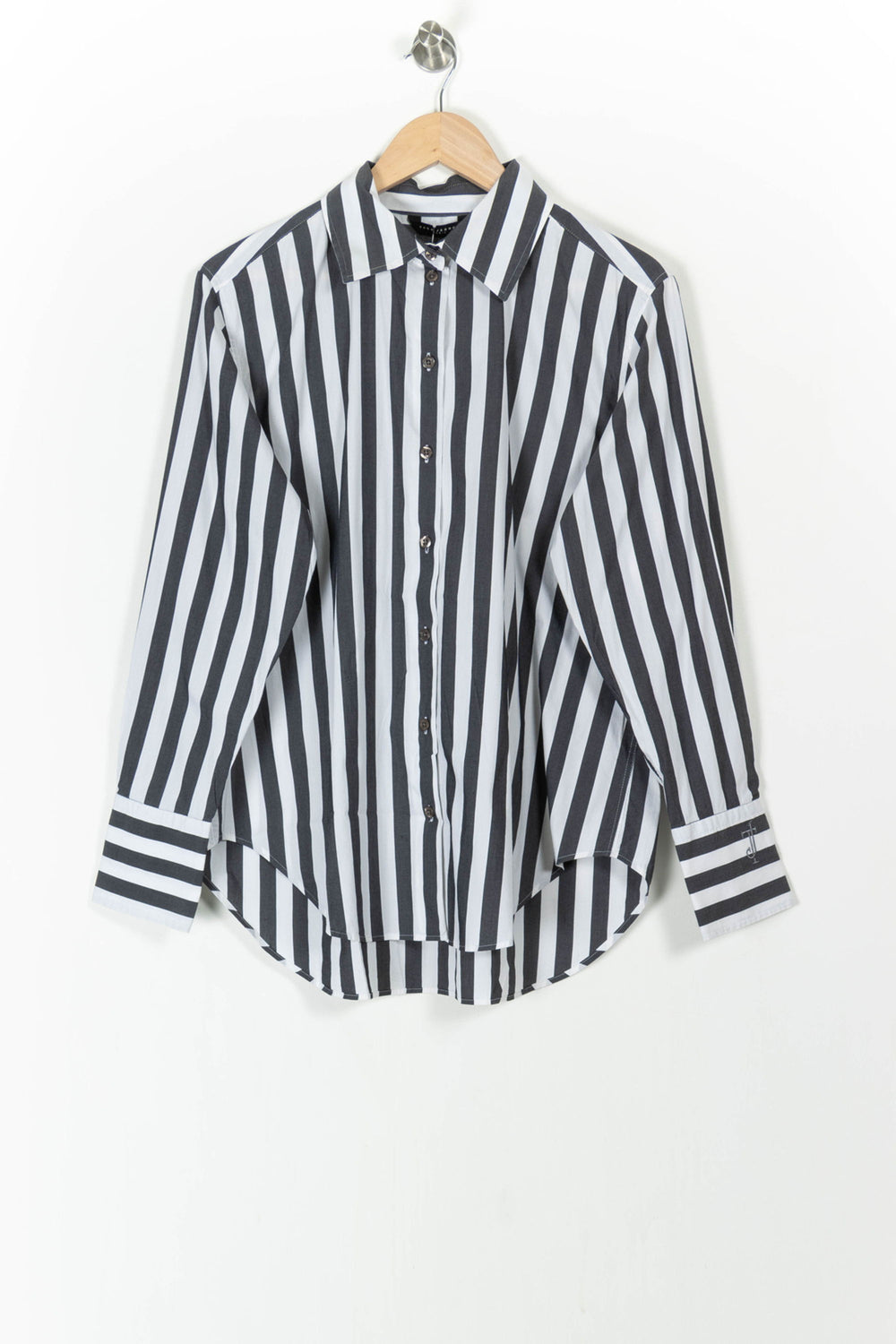 Chemise Rayée Noire et Blanche - Taille XL/42 de la marque Tara Jarmon | PARAD105670 - Vendu par Paradigme - Image 2