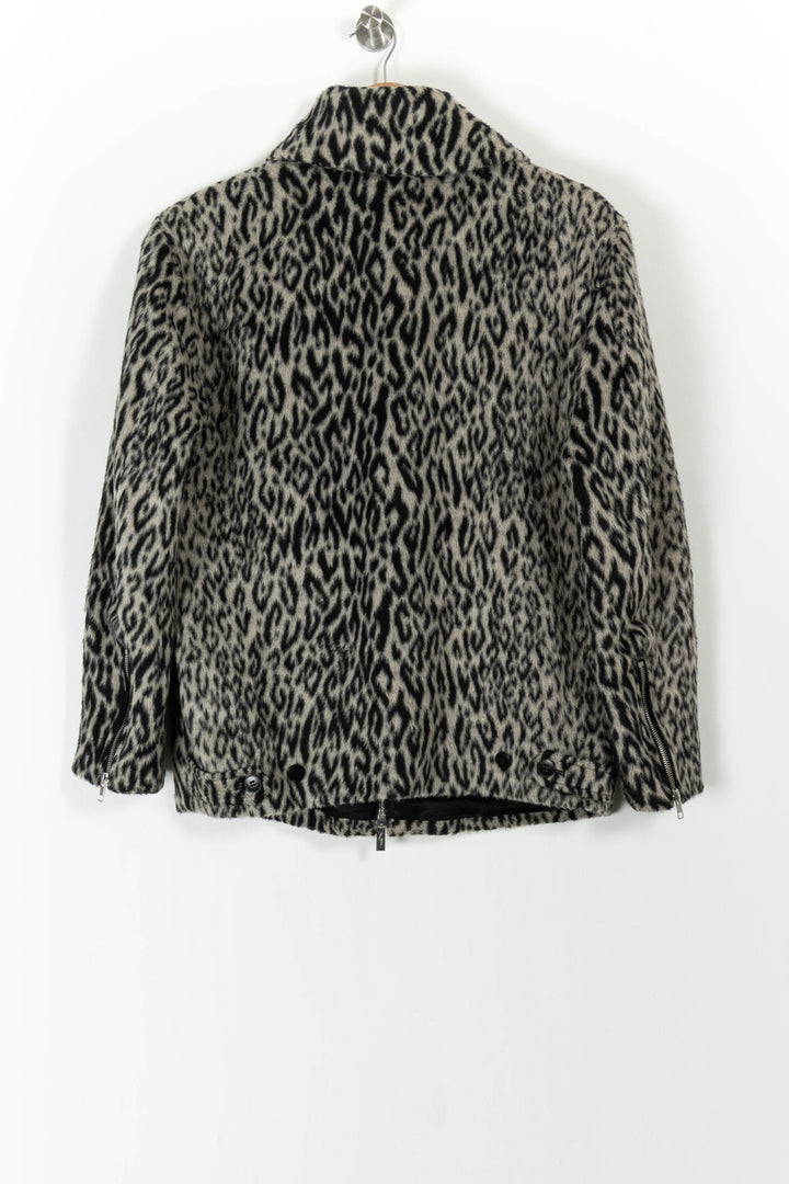 Veste Léopard Noire et Beige - Taille M/38 de la marque Agnès b. | PARAD105671 - Vendu par Paradigme - Image 4