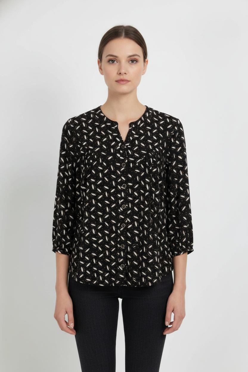 Blouse Noire et Blanche - Taille M/38 de la marque Caroll | PARAD105675 - Vendu par Paradigme - Image 1
