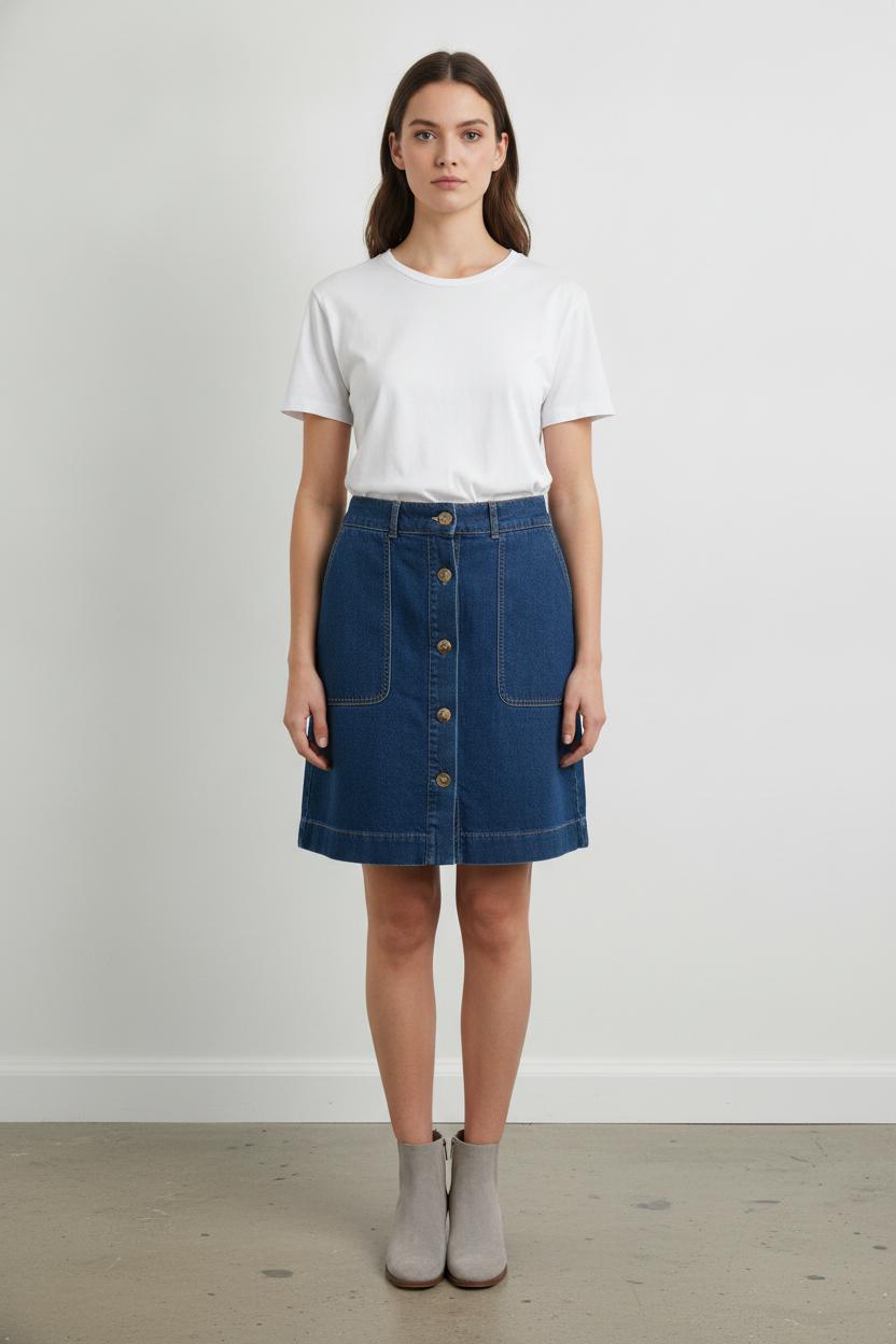 Jupe en Jean Bleue - Taille L/40 de la marque La Fée Maraboutée | PARAD105676 - Vendu par Paradigme - Image 1