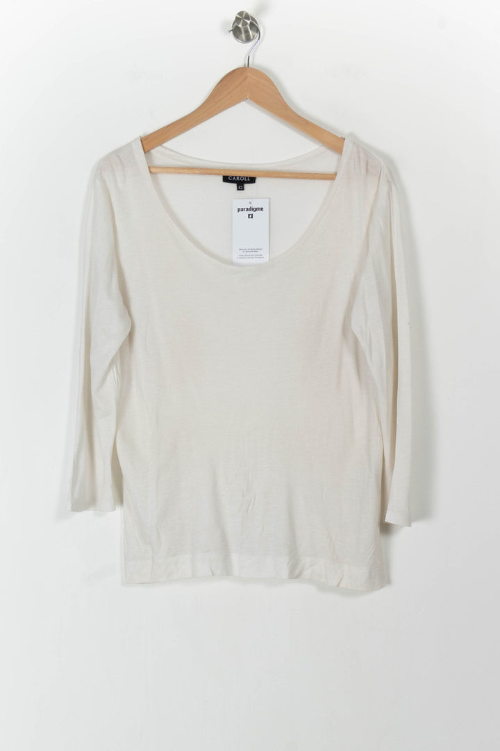 T-shirt Blanc - Taille XL/42 de la marque Caroll | PARAD105680 - Vendu par Paradigme - Image 2