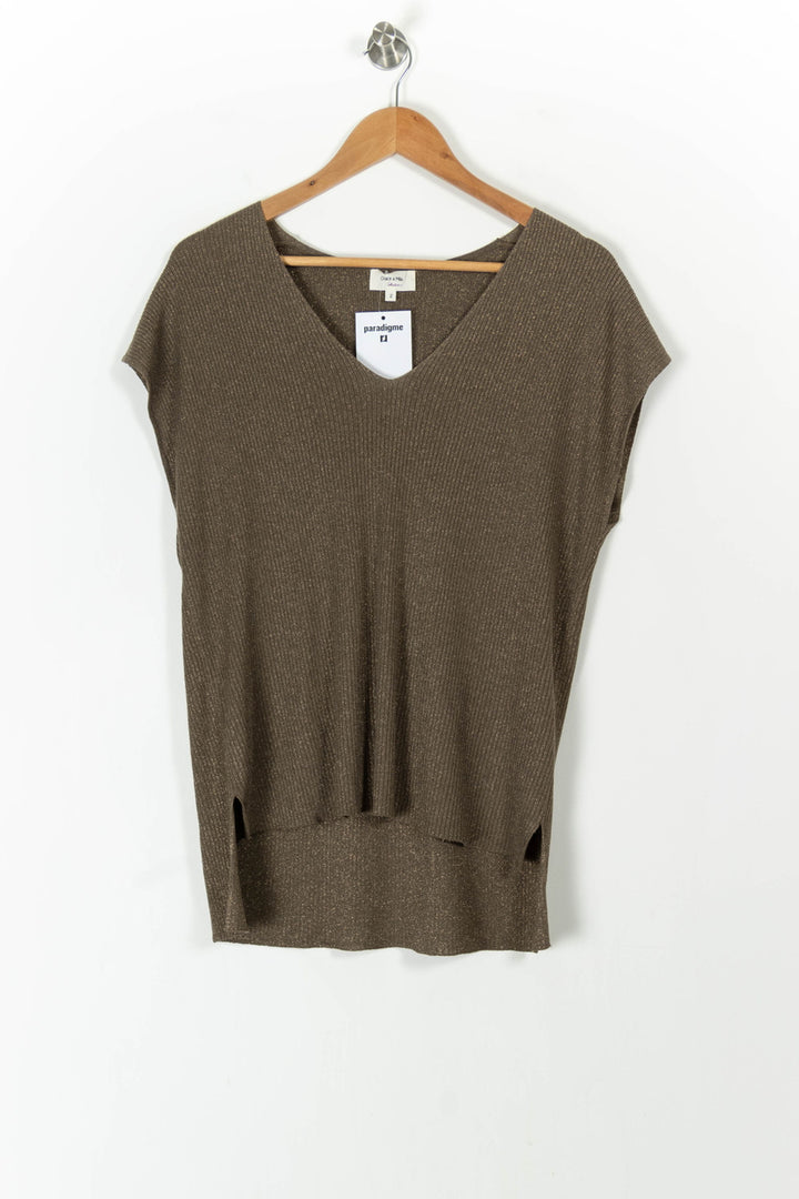 Pull Sans Manches Marron - Taille M/38 de la marque Grace & Mila | PARAD105695 - Vendu par Paradigme - Image 2