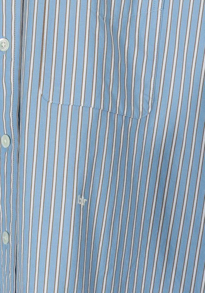 Robe Chemise Longue Bleue et Blanche - Taille XS/34 de la marque Bellerose | PARAD105708 - Vendu par Paradigme - Image 3