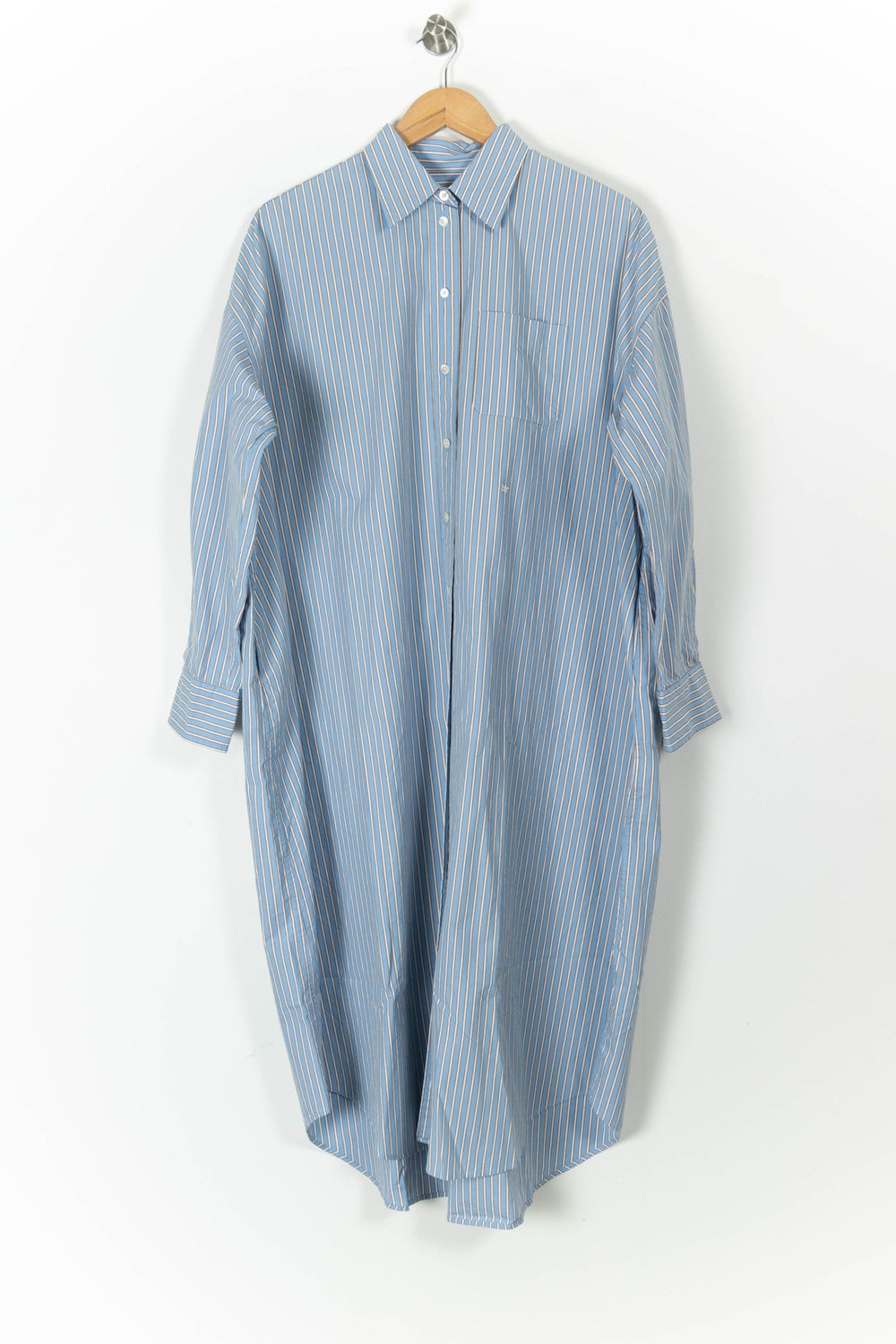 Robe Chemise Longue Bleue et Blanche - Taille XS/34 de la marque Bellerose | PARAD105708 - Vendu par Paradigme - Image 2