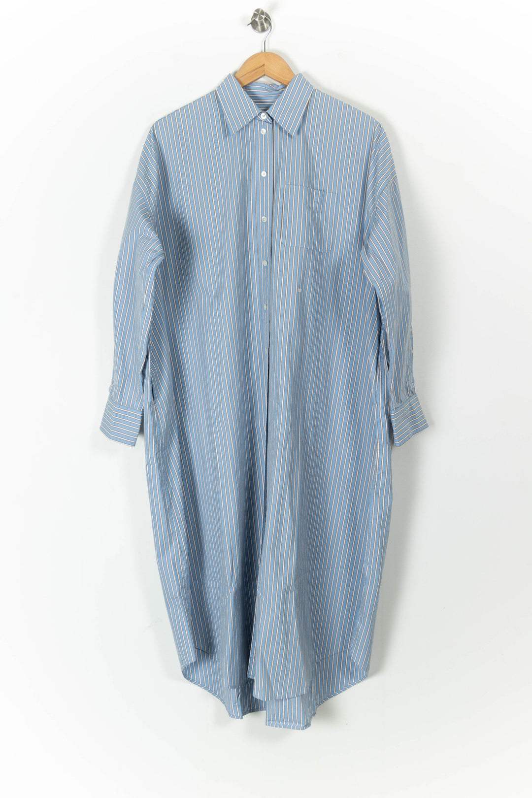 Robe Chemise Longue Bleue et Blanche - Taille XS/34 de la marque Bellerose | PARAD105708 - Vendu par Paradigme - Image 2