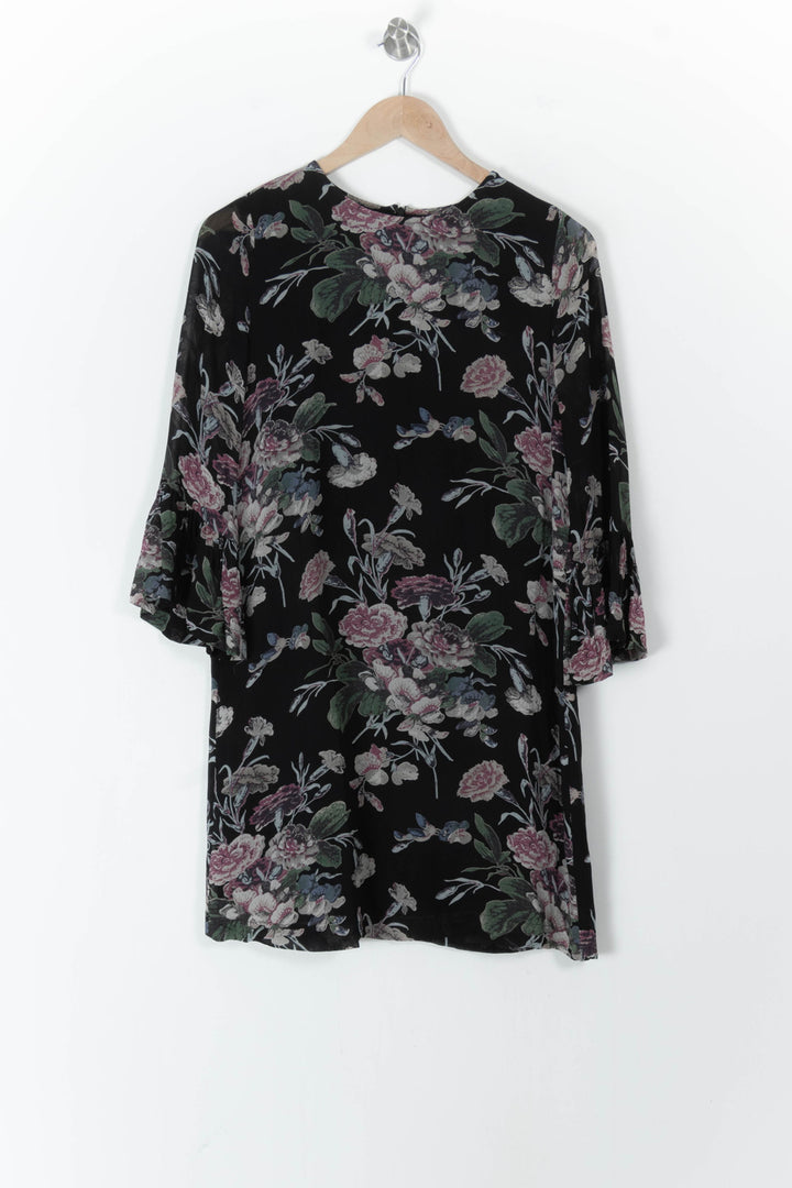 Robe Fleurie Noire - Taille S/36 de la marque Ganni | PARAD105712 - Vendu par Paradigme - Image 2