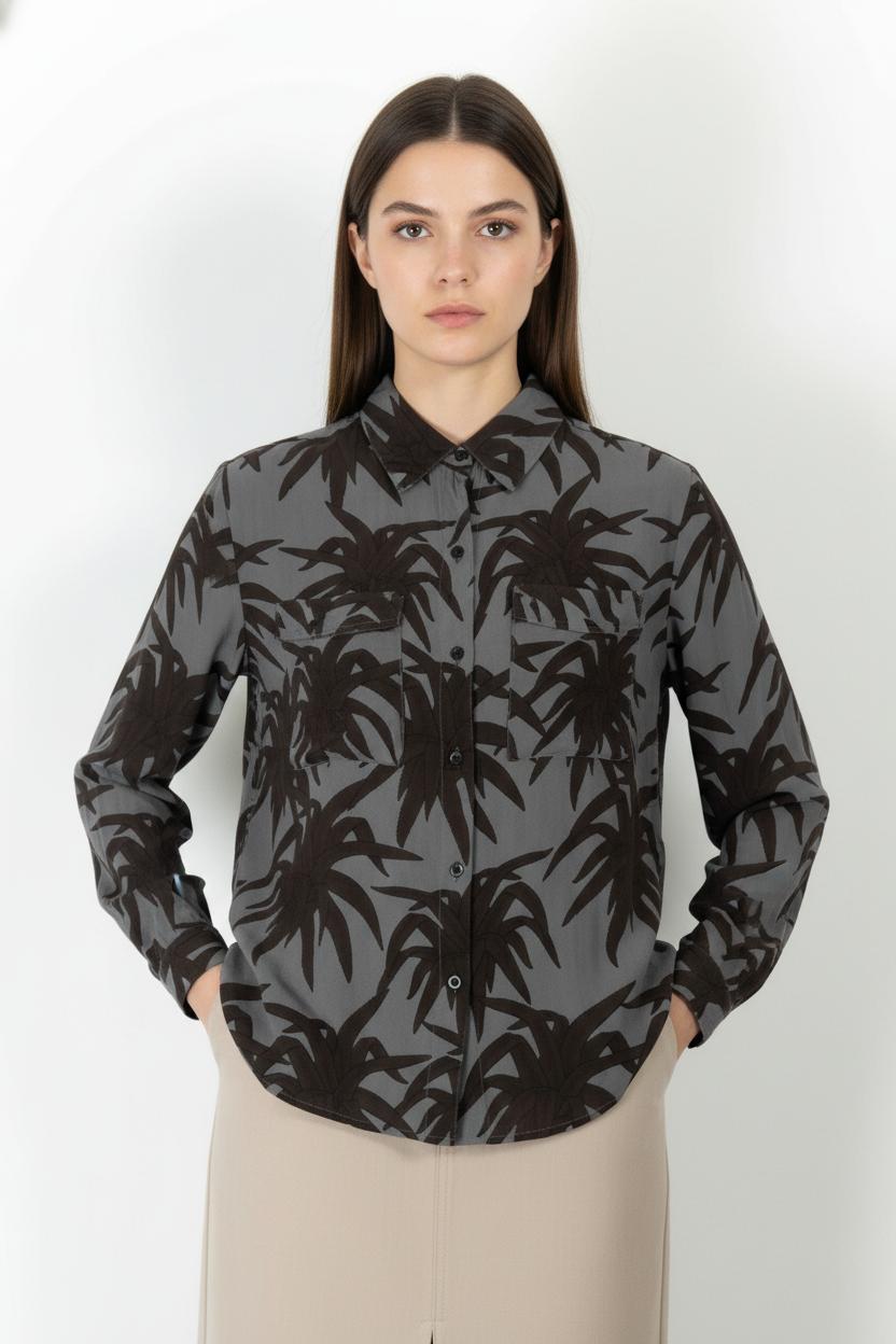 Chemise Grise et Noire - Taille XS/34 de la marque Ganni | PARAD105713 - Vendu par Paradigme - Image 1