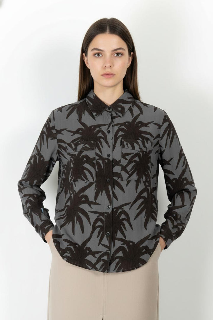 Chemise Grise et Noire - Taille XS/34 de la marque Ganni | PARAD105713 - Vendu par Paradigme - Image 1