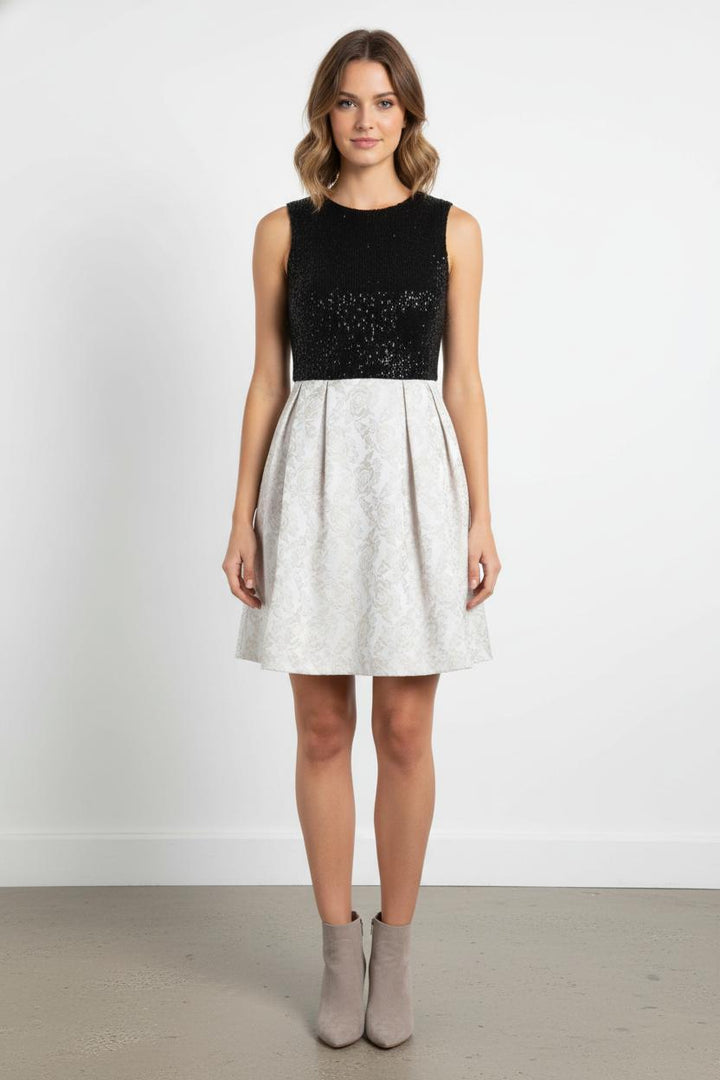 Robe Sans Manches Noire et Blanche - Taille S/36 de la marque Derhy | PARAD105723 - Vendu par Paradigme - Image 1