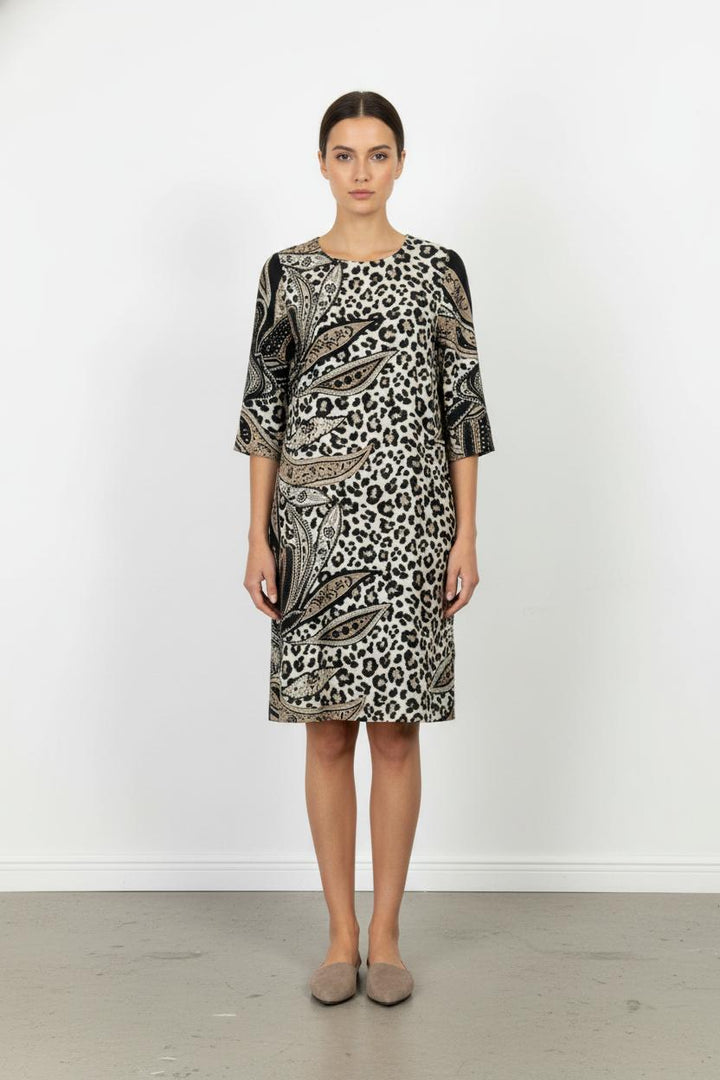 Robe Imprimée Noire et Beige - Taille XL/42 de la marque Weill | PARAD105725 - Vendu par Paradigme - Image 1