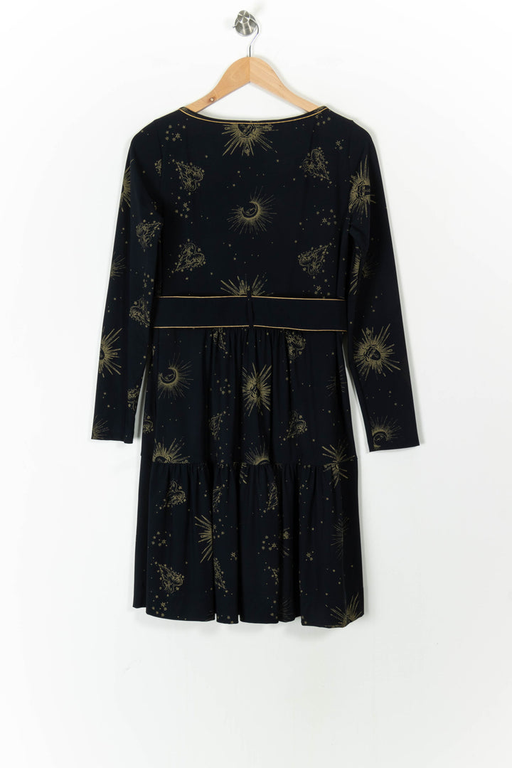 Robe Midi Bleue et Dorée - Taille M/38 de la marque Indies | PARAD105728 - Vendu par Paradigme - Image 4