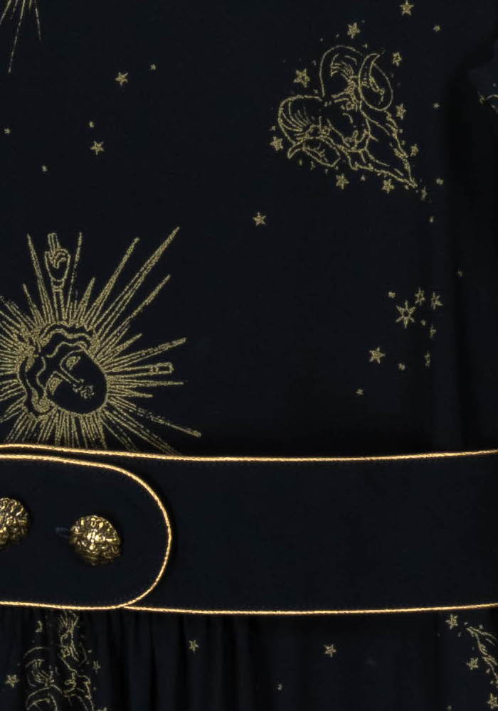 Robe Midi Bleue et Dorée - Taille M/38 de la marque Indies | PARAD105728 - Vendu par Paradigme - Image 3