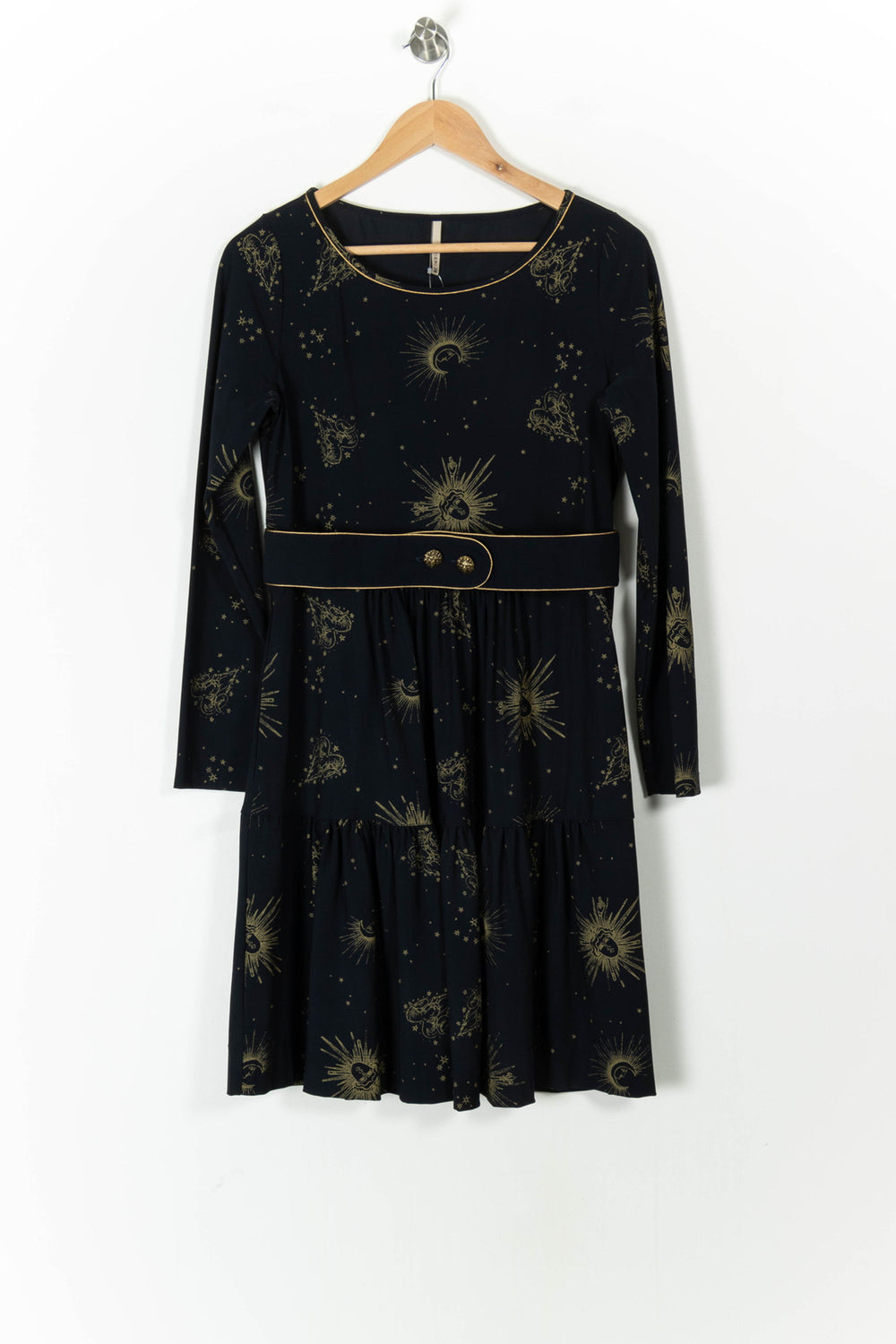 Robe Midi Bleue et Dorée - Taille M/38 de la marque Indies | PARAD105728 - Vendu par Paradigme - Image 2