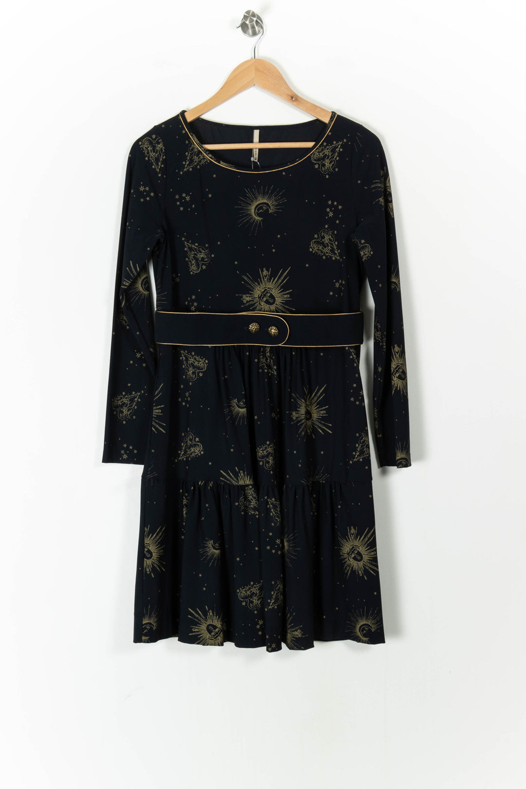 Robe Midi Bleue et Dorée - Taille M/38 de la marque Indies | PARAD105728 - Vendu par Paradigme - Image 2