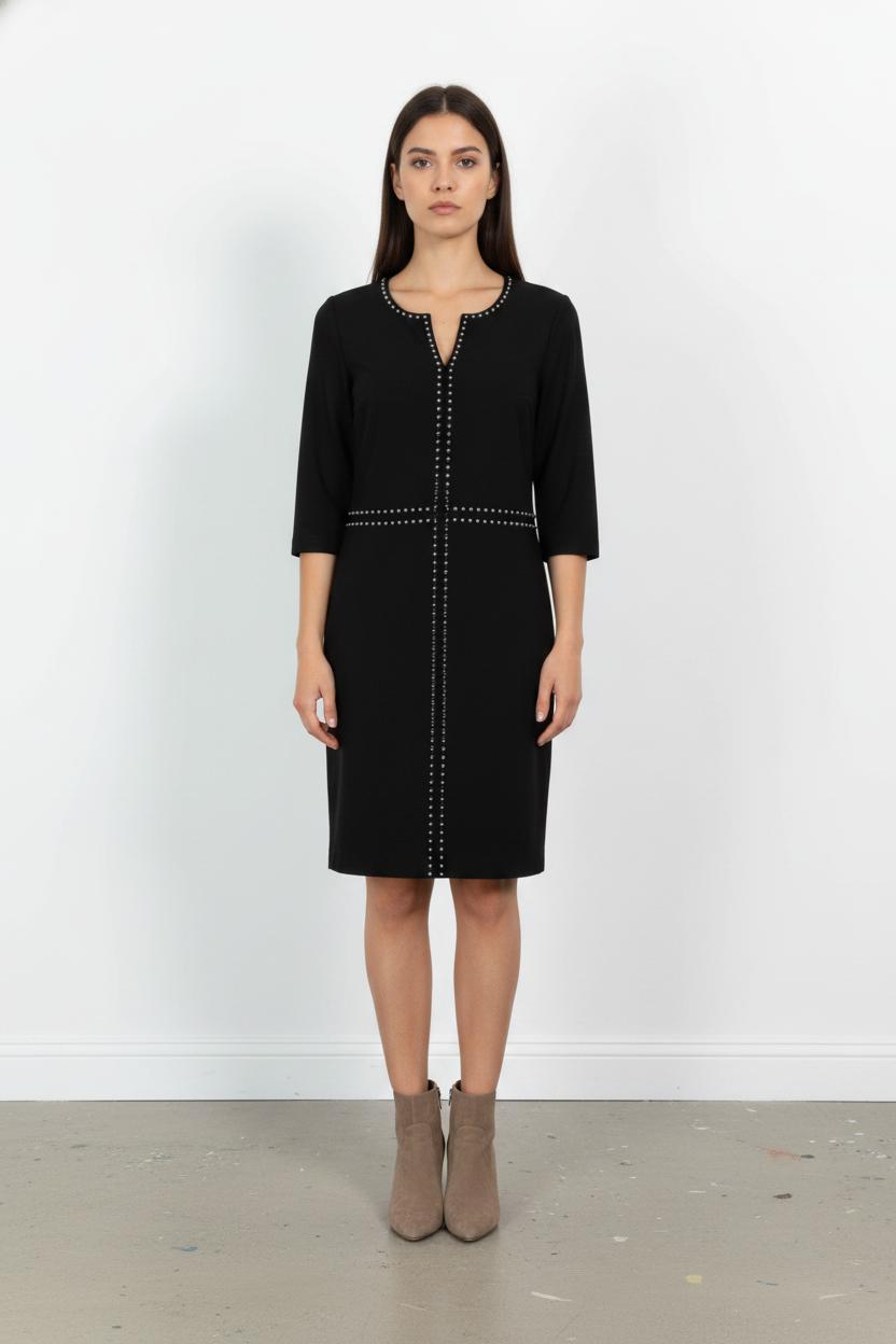 Robe Droite Noire - Taille M/38 de la marque Indies | PARAD105735 - Vendu par Paradigme - Image 1