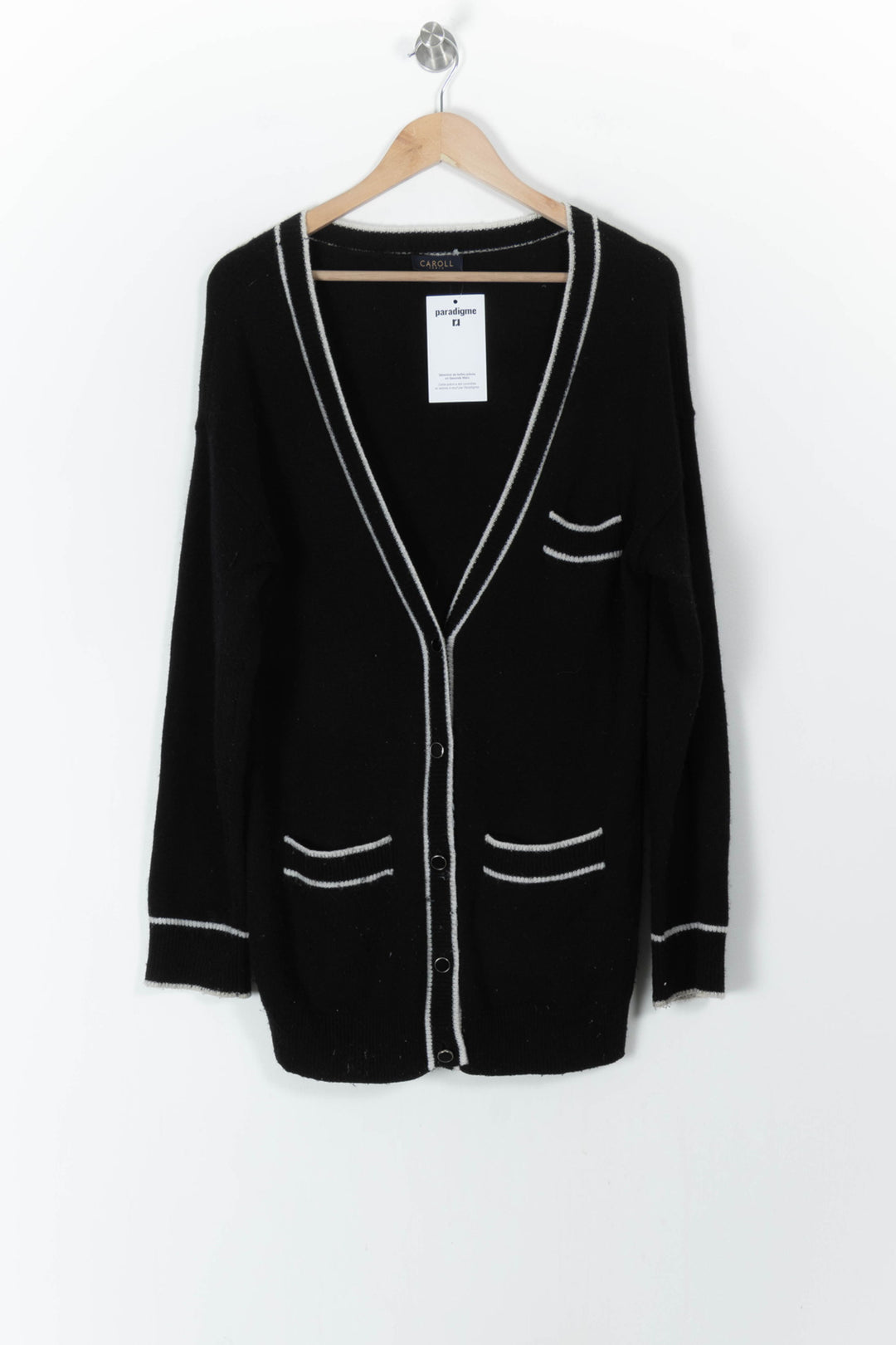 Cardigan Noir et Blanc - Taille M/38 de la marque Caroll | PARAD105743 - Vendu par Paradigme - Image 2
