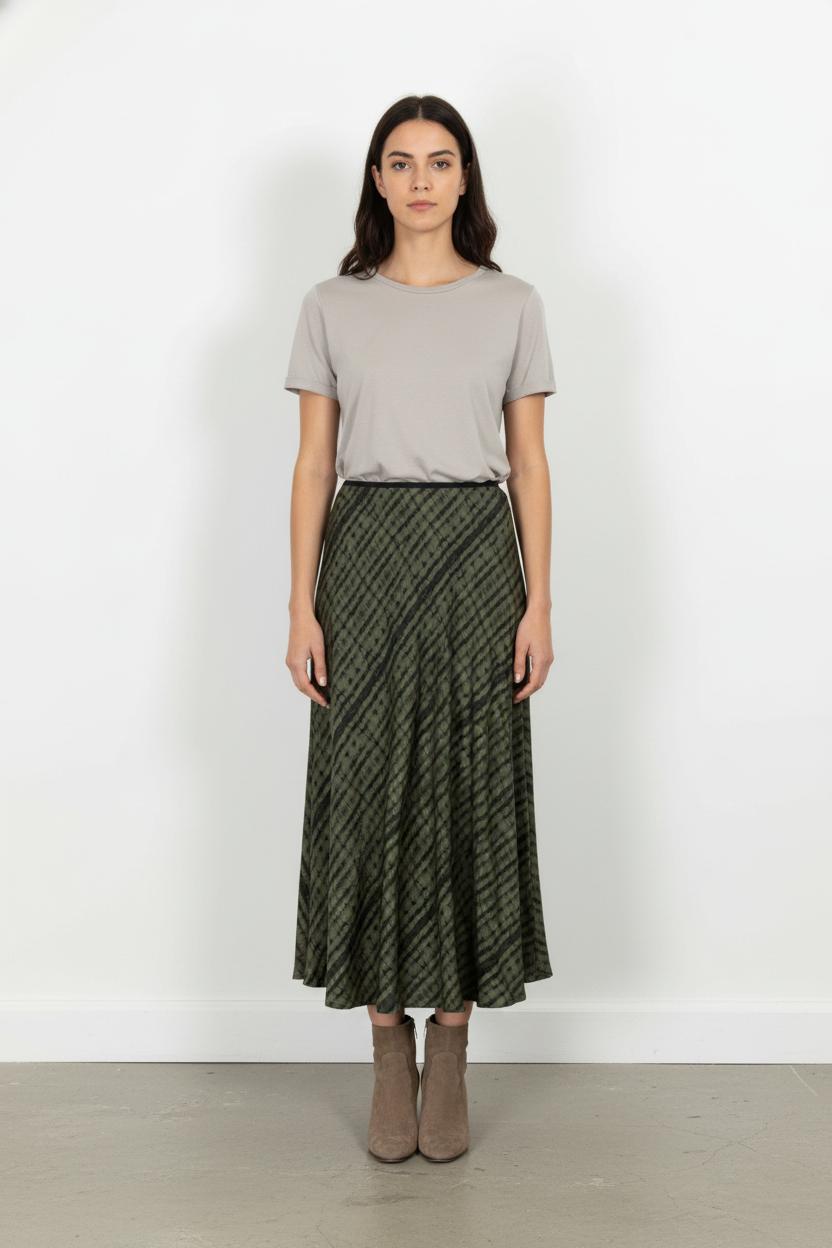 Jupe Longue Verte et Noire - Taille L/40 de la marque Caroll | PARAD105747 - Vendu par Paradigme - Image 1