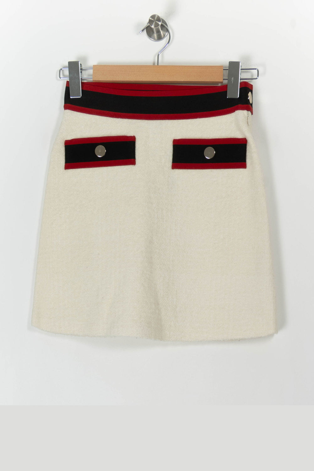 Jupe Courte Blanche et Noire - Taille S/36 de la marque Maje | PARAD105752 - Vendu par Paradigme - Image 2