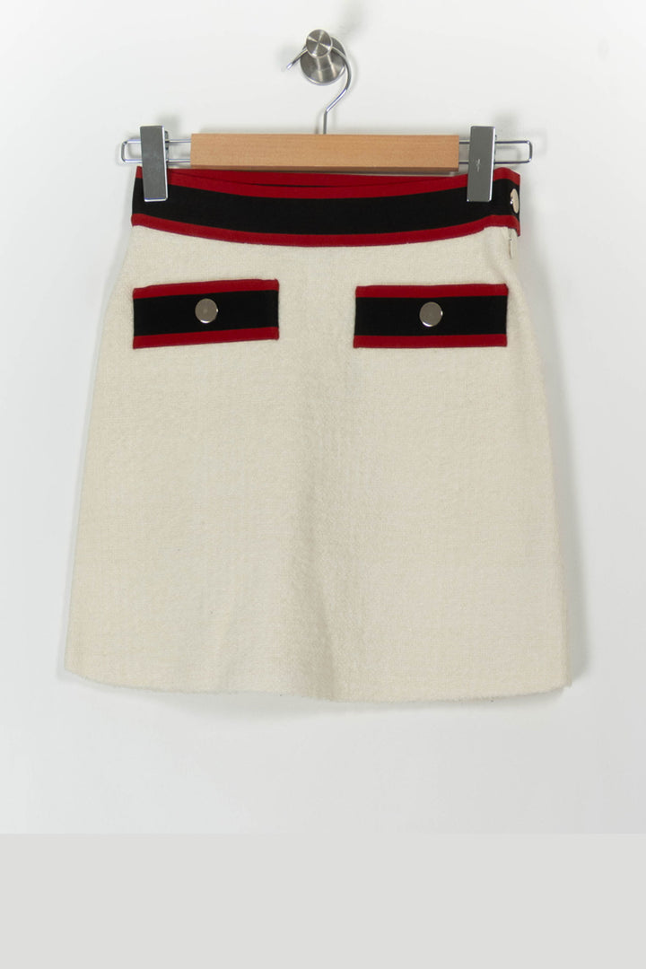 Jupe Courte Blanche et Noire - Taille S/36 de la marque Maje | PARAD105752 - Vendu par Paradigme - Image 2
