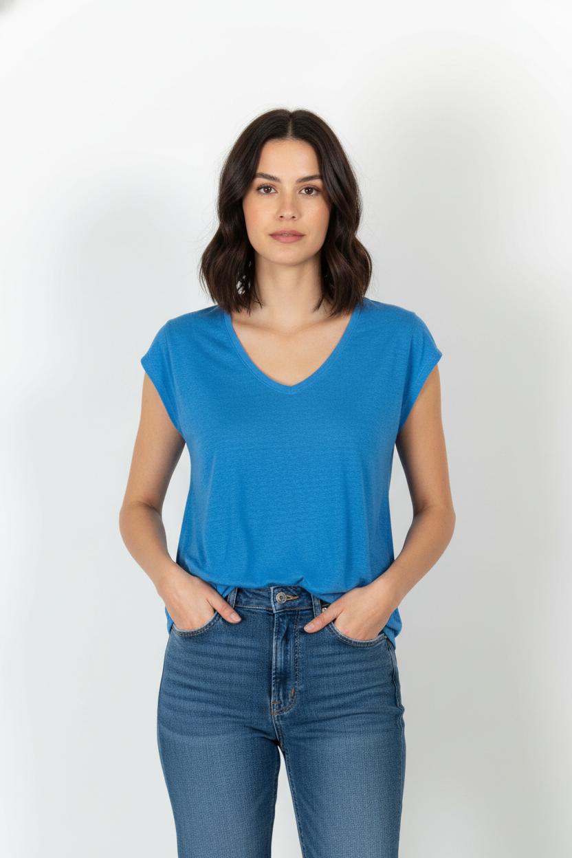 Tee-shirt Bleu - Taille S/36 de la marque La Fée Maraboutée | PARAD105759 - Vendu par Paradigme - Image 1