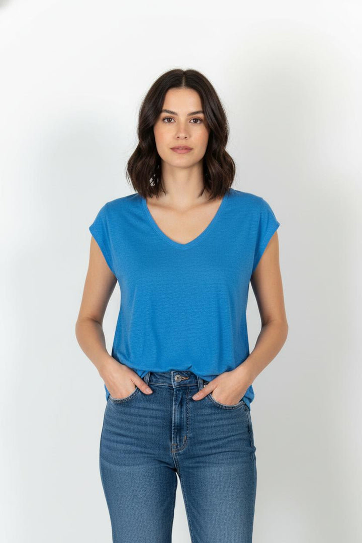 Tee-shirt Bleu - Taille S/36 de la marque La Fée Maraboutée | PARAD105759 - Vendu par Paradigme - Image 1