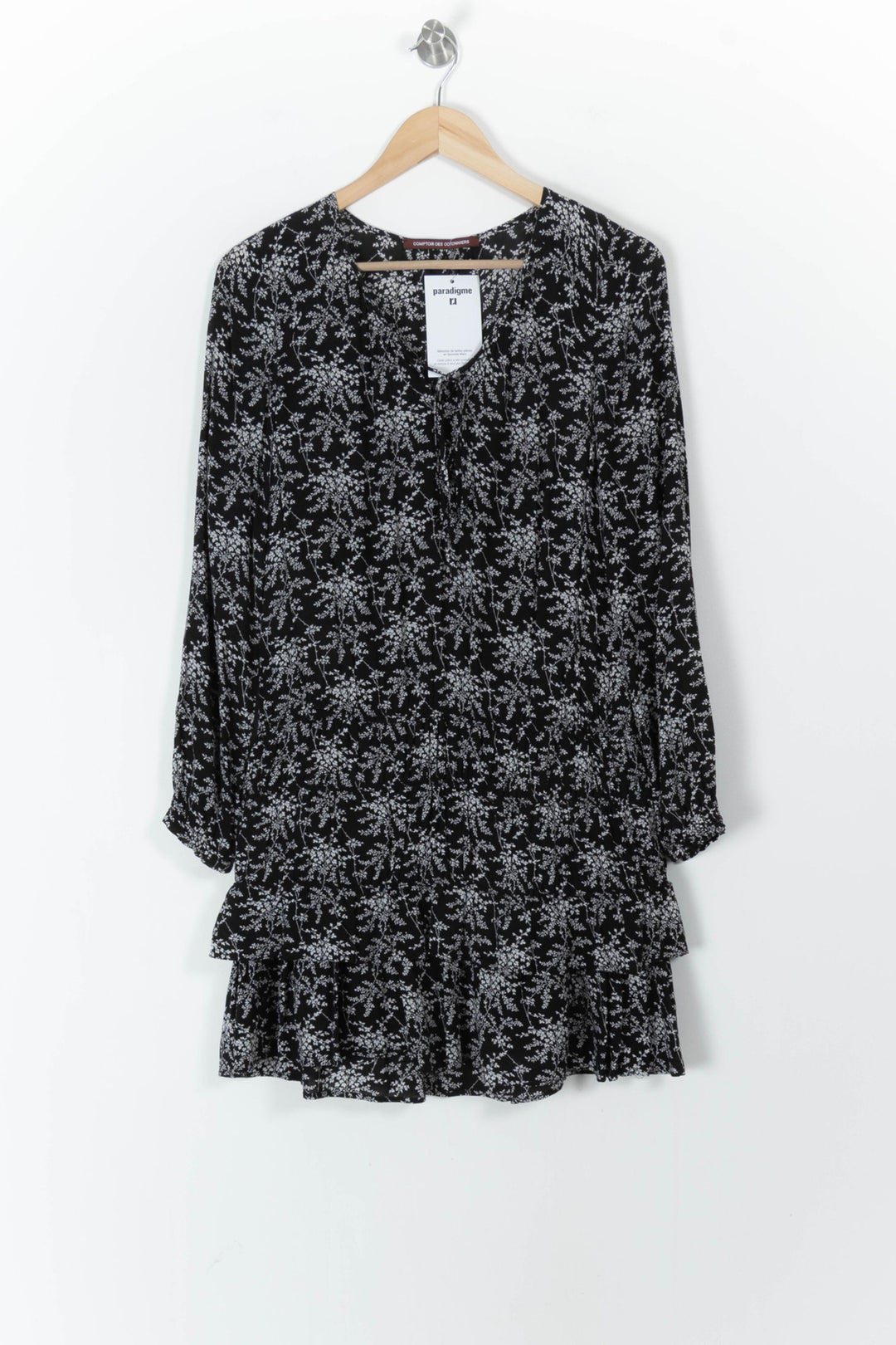 Robe Fleurie Noire et Blanche - Taille XS/34 de la marque Comptoir des Cotonniers | PARAD105763 - Vendu par Paradigme - Image 2
