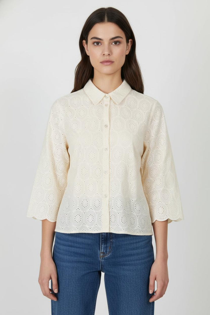 Chemisier Beige - Taille M/38 de la marque La Fée Maraboutée | PARAD105764 - Vendu par Paradigme - Image 1