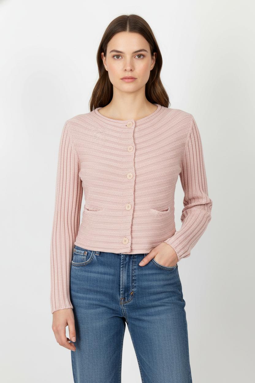 Gilet Rose - Taille M/38 de la marque La Fée Maraboutée | PARAD105771 - Vendu par Paradigme - Image 1