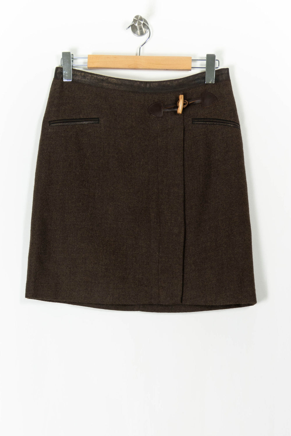 Jupe Courte Marron - Taille L/40 de la marque Caroll | PARAD105778 - Vendu par Paradigme - Image 2