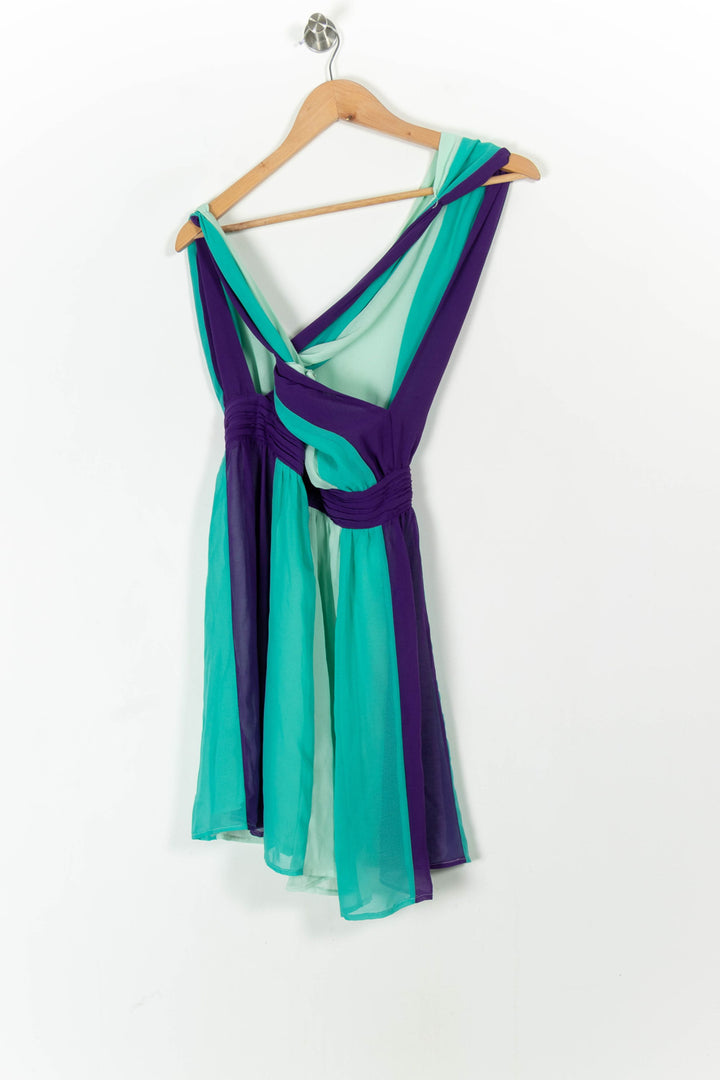 Robe Courte Verte et Violette - Taille XS/34 de la marque Liu Jo | PARAD105781 - Vendu par Paradigme - Image 4