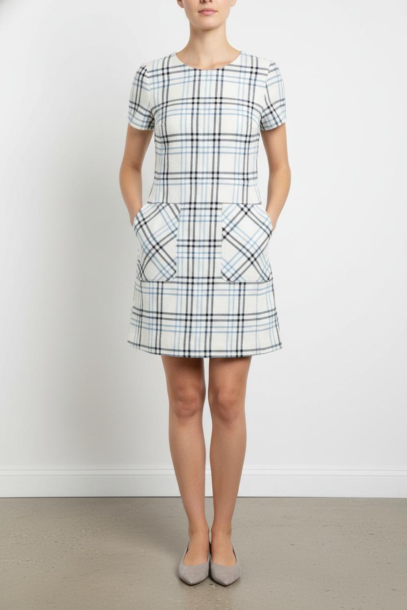 Robe Courte Blanche et Bleue - Taille S/36 de la marque Caroll | PARAD105786 - Vendu par Paradigme - Image 1