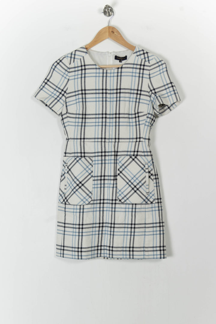 Robe Courte Blanche et Bleue - Taille S/36 de la marque Caroll | PARAD105786 - Vendu par Paradigme - Image 2