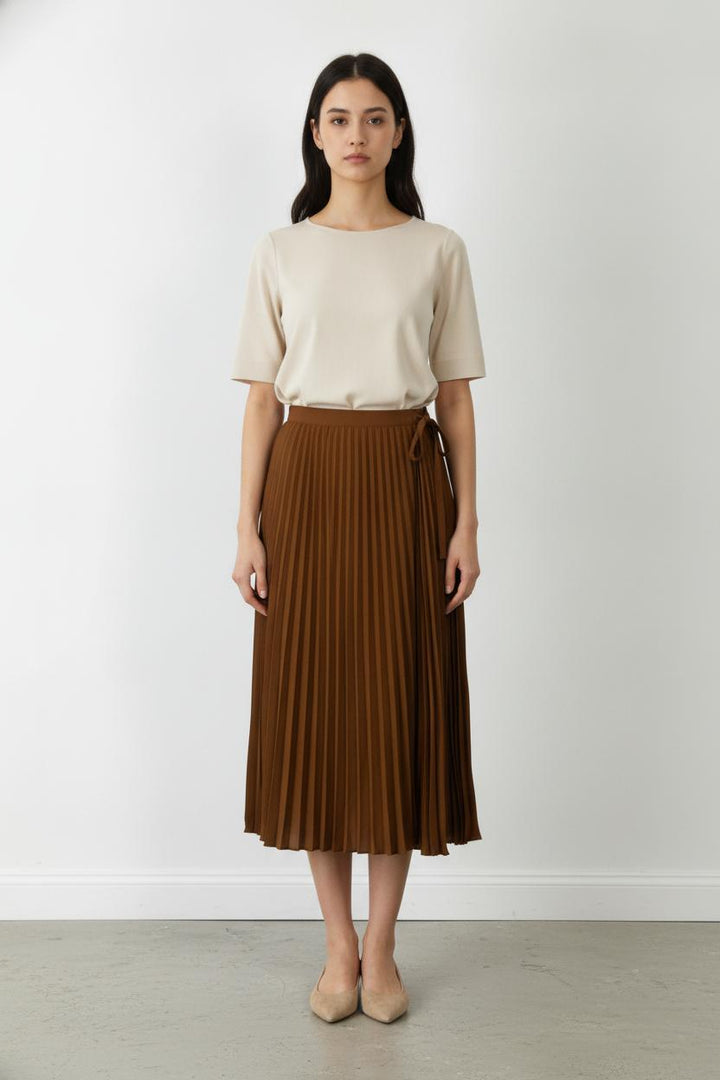 Jupe Plissée Marron - Taille M/38 de la marque Sézane | PARAD105794 - Vendu par Paradigme - Image 1