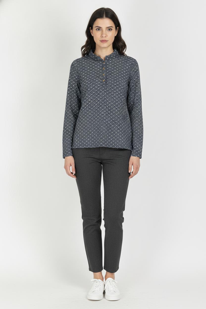 Blouse Bleu et Blanc - Taille L/40 de la marque Caroll | PARAD105801 - Vendu par Paradigme - Image 1