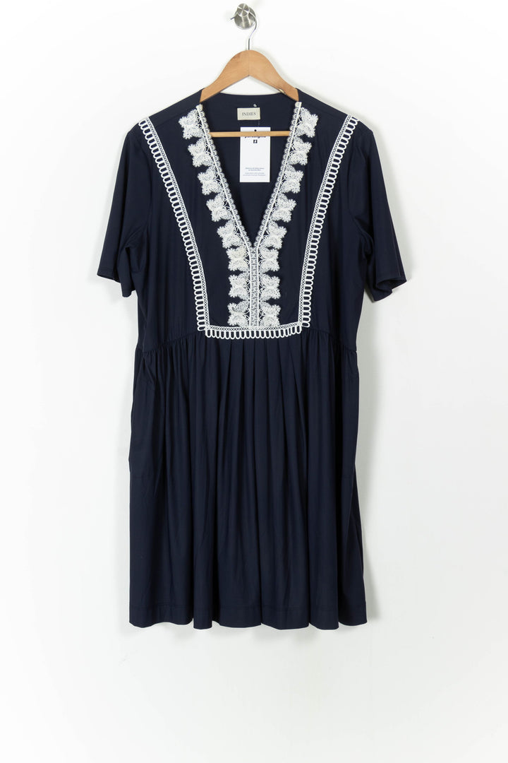 Robe Bleu et Blanc - Taille XXXL/46 de la marque Indies | PARAD105804 - Vendu par Paradigme - Image 2