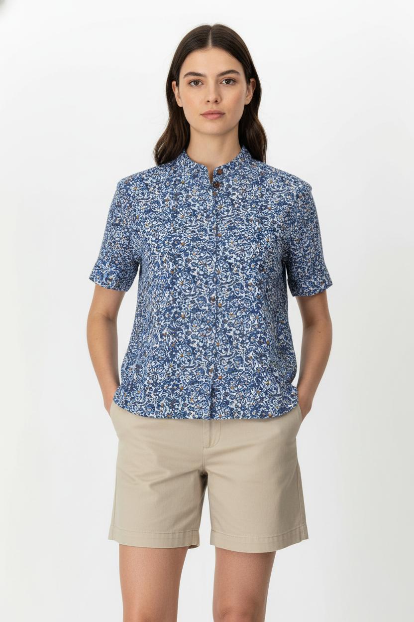 Chemisette Bleue et Blanche - Taille M/38 de la marque Caroll | PARAD105809 - Vendu par Paradigme - Image 1