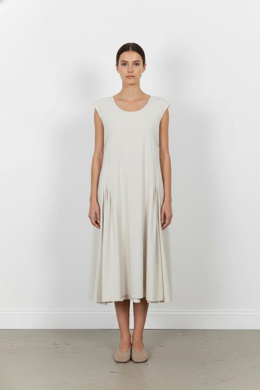 Robe Midi Beige - Taille XXXL/46 de la marque Indies | PARAD105810 - Vendu par Paradigme - Image 1