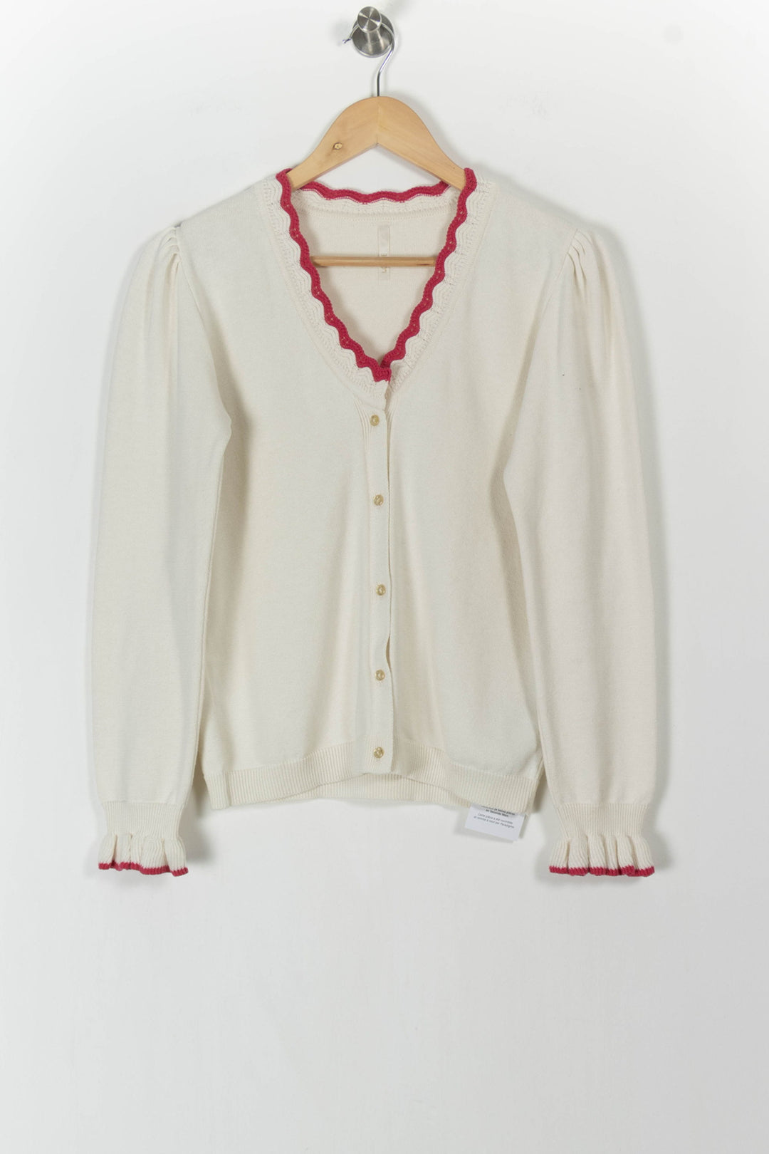 Cardigan Beige et Rouge - Taille M/38 de la marque I.Code | PARAD105811 - Vendu par Paradigme - Image 2