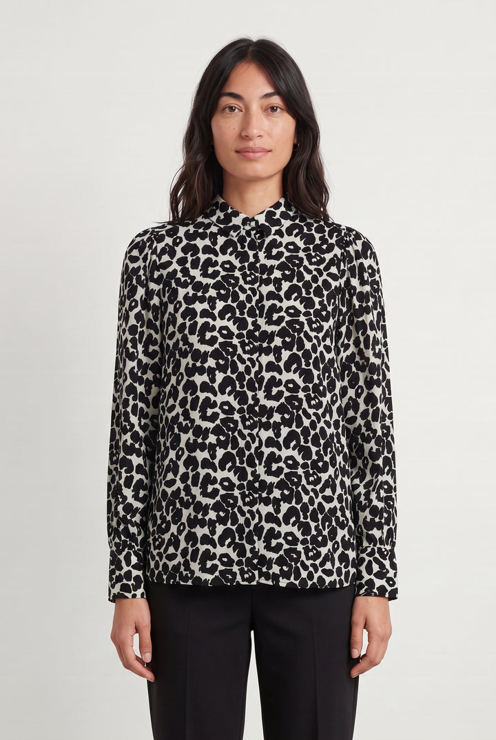 Chemise Blanche et Noire - Taille S/36 de la marque Caroll | PARAD105816 - Vendu par Paradigme - Image 1
