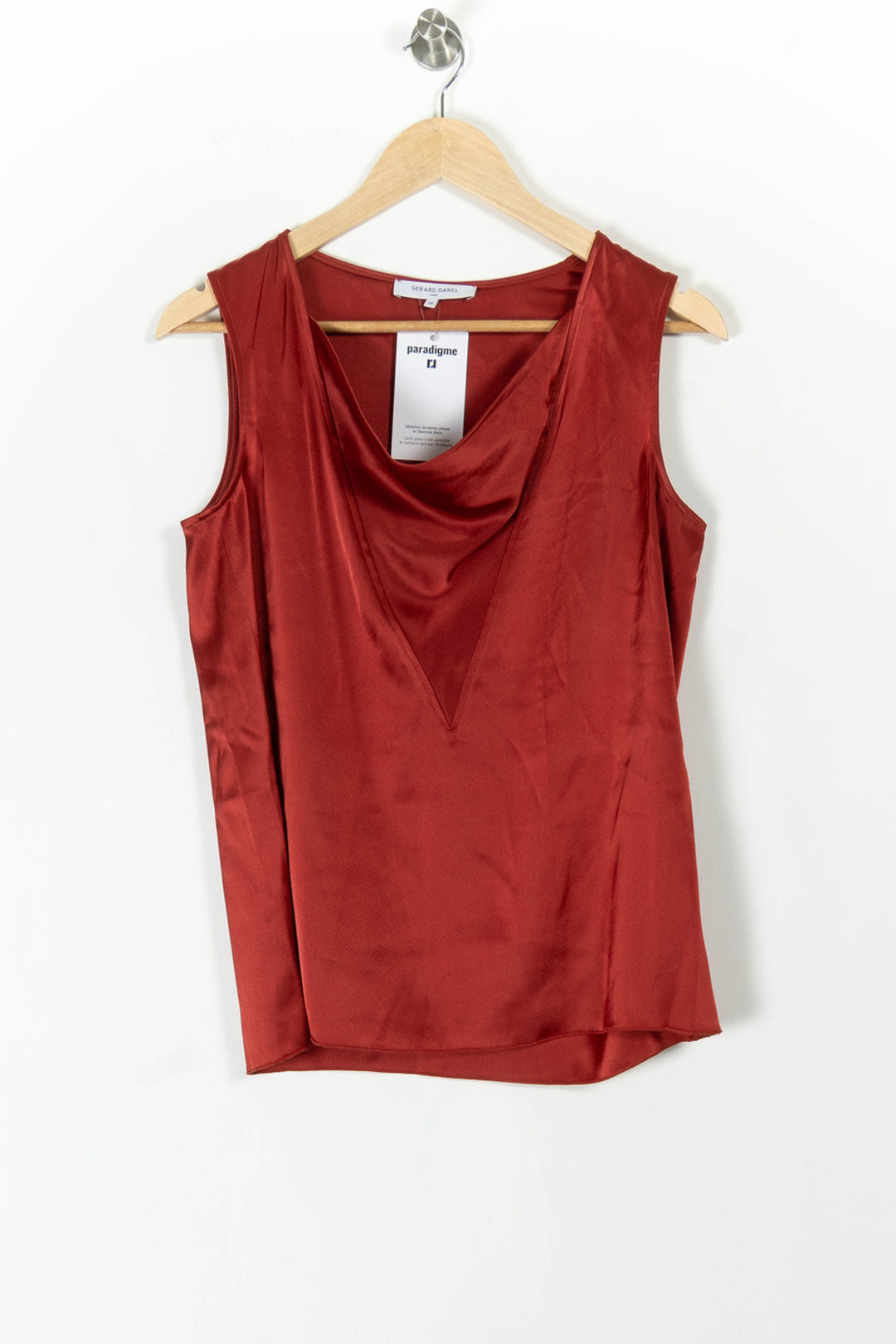 Top Sans Manches Bordeaux - Taille M/38 de la marque Gerard Darel | PARAD105823 - Vendu par Paradigme - Image 2