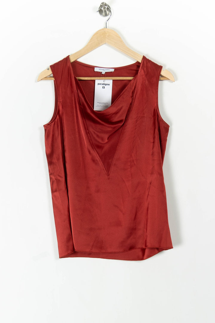 Top Sans Manches Bordeaux - Taille M/38 de la marque Gerard Darel | PARAD105823 - Vendu par Paradigme - Image 2