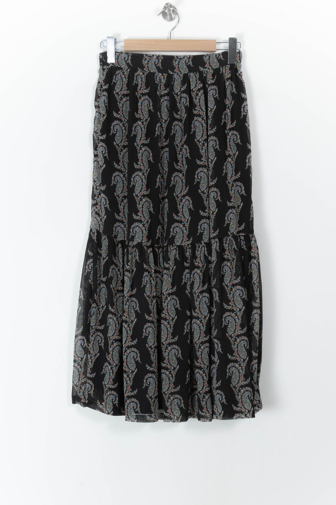Jupe Longue Noire et Grise - Taille M/38 de la marque Claudie Pierlot | PARAD105835 - Vendu par Paradigme - Image 4