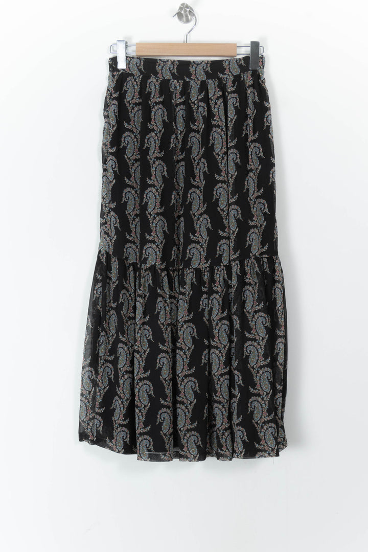 Jupe Longue Noire et Grise - Taille M/38 de la marque Claudie Pierlot | PARAD105835 - Vendu par Paradigme - Image 4
