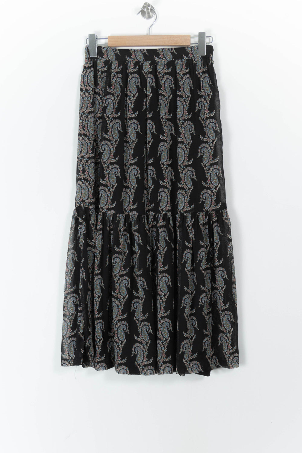 Jupe Longue Noire et Grise - Taille M/38 de la marque Claudie Pierlot | PARAD105835 - Vendu par Paradigme - Image 2