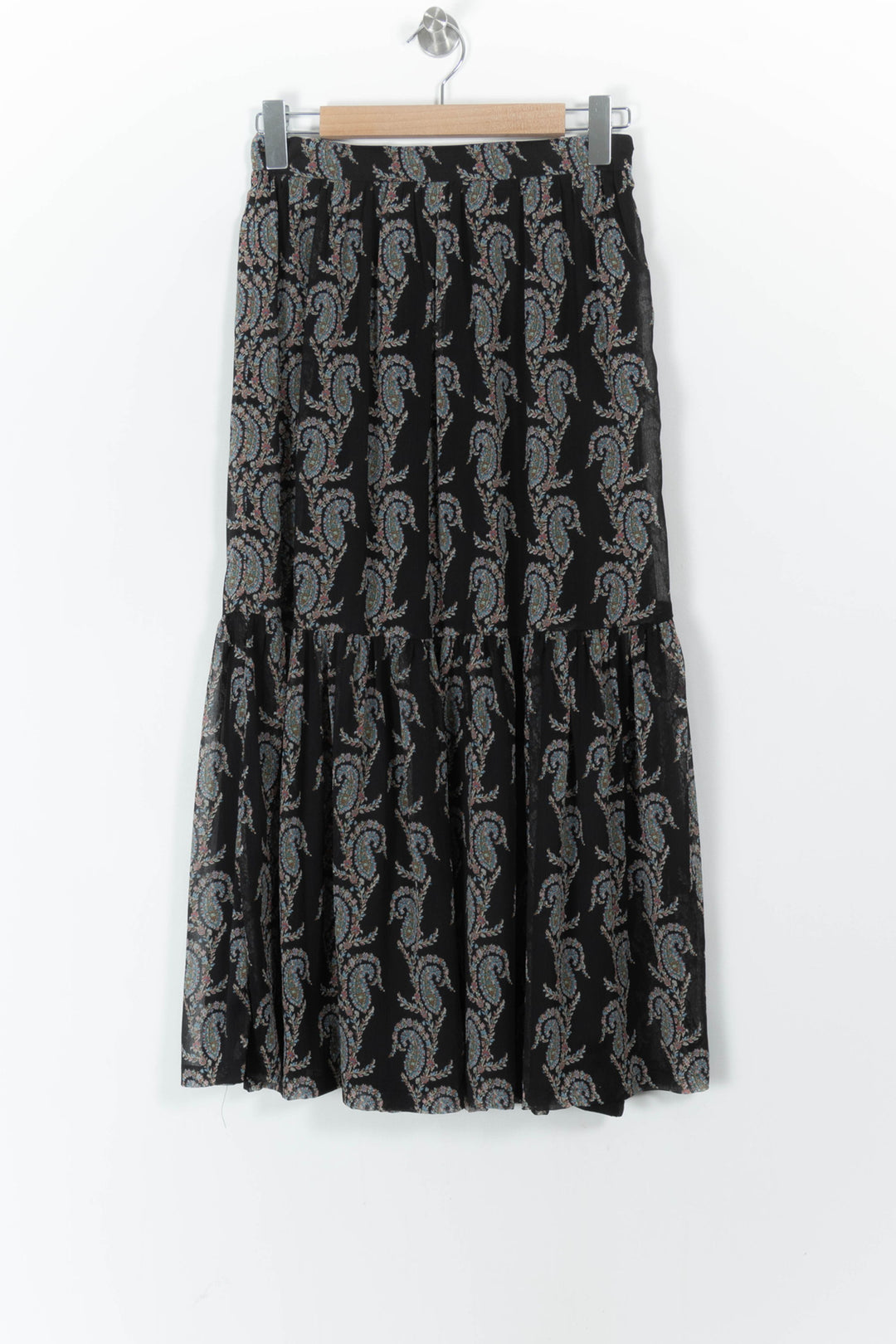Jupe Longue Noire et Grise - Taille M/38 de la marque Claudie Pierlot | PARAD105835 - Vendu par Paradigme - Image 2