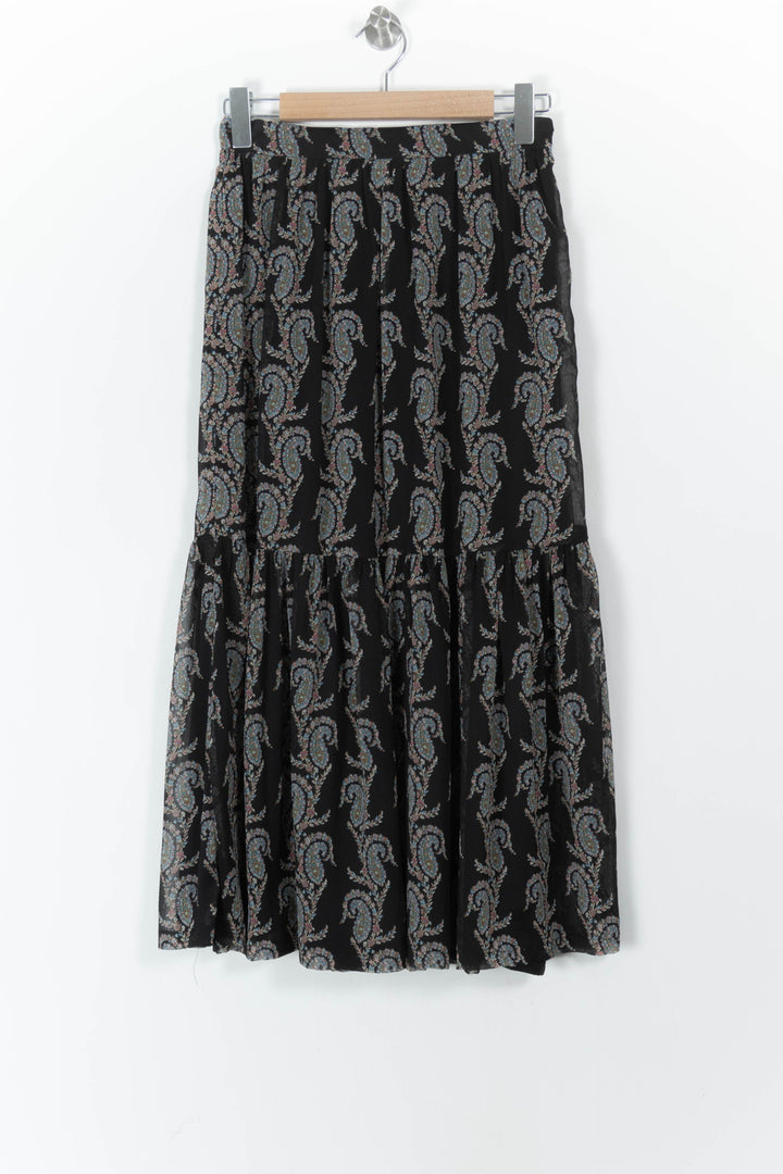 Jupe Longue Noire et Grise - Taille M/38 de la marque Claudie Pierlot | PARAD105835 - Vendu par Paradigme - Image 2