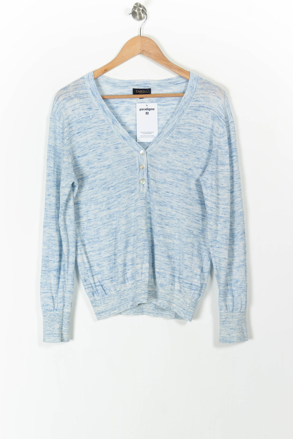 Blouse Bleu et Blanc - Taille M/38 de la marque Caroll | PARAD105836 - Vendu par Paradigme - Image 2