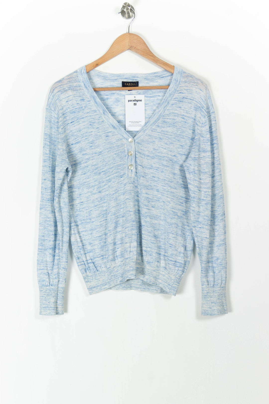 Blouse Bleu et Blanc - Taille M/38 de la marque Caroll | PARAD105836 - Vendu par Paradigme - Image 2