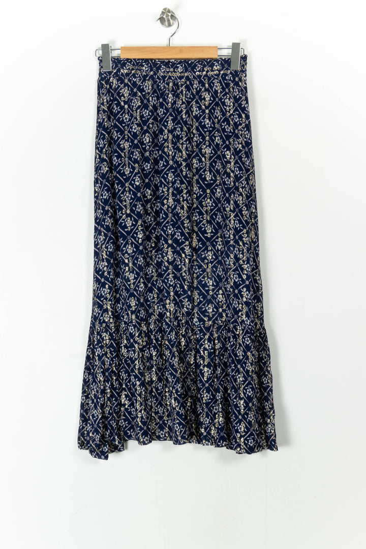 Jupe Longue Bleue et Blanche - Taille M/38 de la marque Claudie Pierlot | PARAD105851 - Vendu par Paradigme - Image 4